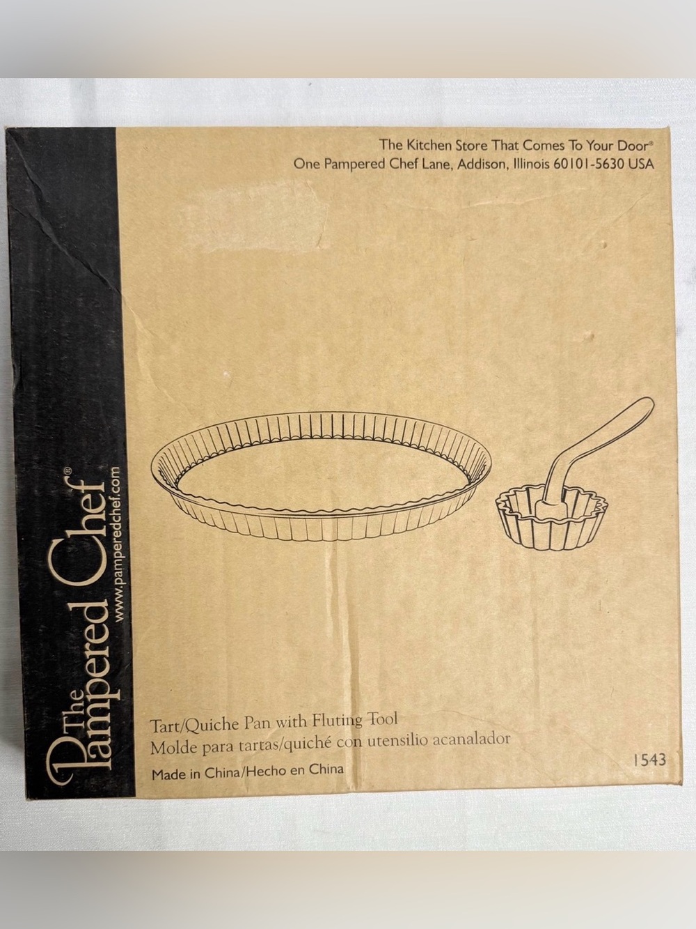 Pampered Chef Tart/Quiche Pan with Fluting Tool (Item #1543) NEW